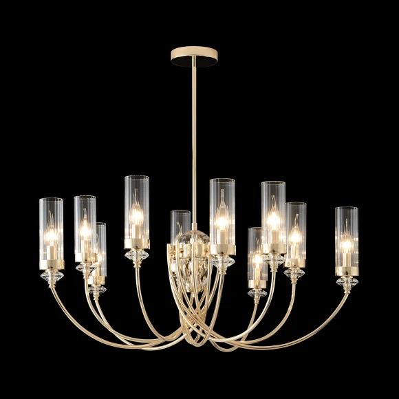 Люстра Crystal Lux SECRET SP10 GOLD, комплектный центральный шток 150+300+450 мм