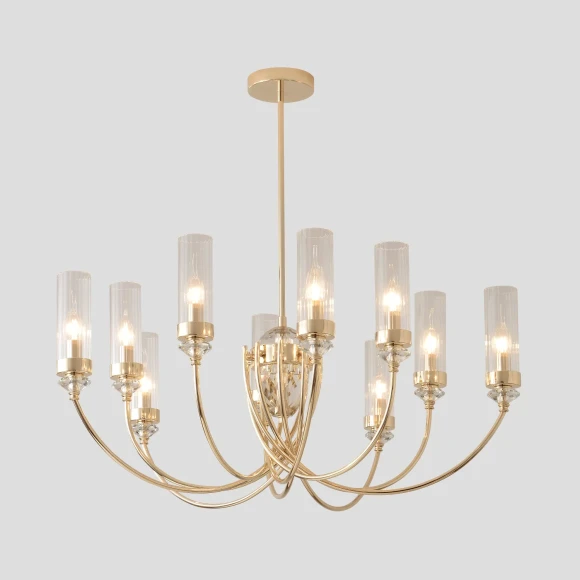 Люстра Crystal Lux SECRET SP10 GOLD, комплектный центральный шток 150+300+450 мм
