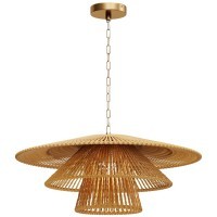 Коричневый подвесной светильник или каната (ротанг) с лампой Е27 Maytoni Costa MOD394PL-01BS1