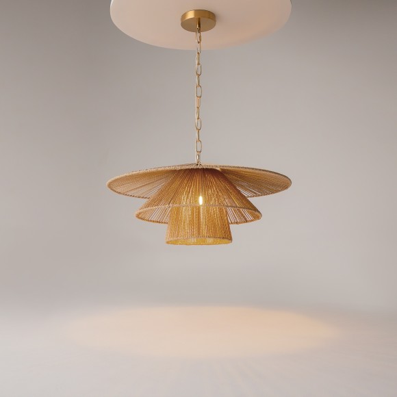 Коричневый подвесной светильник или каната (ротанг) с лампой Е27 Maytoni Costa MOD394PL-01BS1