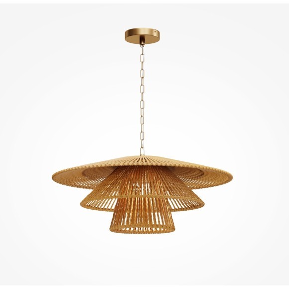Коричневый подвесной светильник или каната (ротанг) с лампой Е27 Maytoni Costa MOD394PL-01BS1