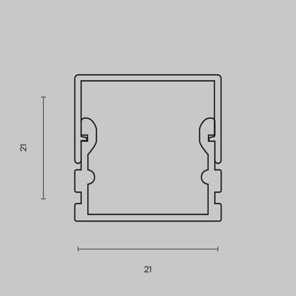Алюминиевый профиль накладной 21x21 ALM007S-2M