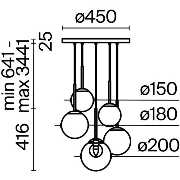 Подвесной светильник Maytoni MOD521PL-05G Подвесной светильник Maytoni MOD521PL-05G