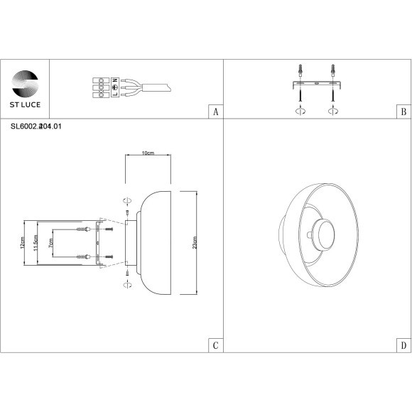 SL6002.201.01 Светильник настенный ST-Luce Золотистый/Янтарный LED 1*7W 4000K LAZIO