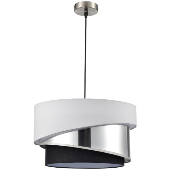 8040/3 MODERNI LN24 никель/белый/серебро/черный, металл/текстиль Подвесной светильник Е27 3*60W 220V INDIRA 8040/3 MODERNI LN24 никель/белый/серебро/черный, металл/текстиль Подвесной светильник Е27 3*60W 220V INDIRA