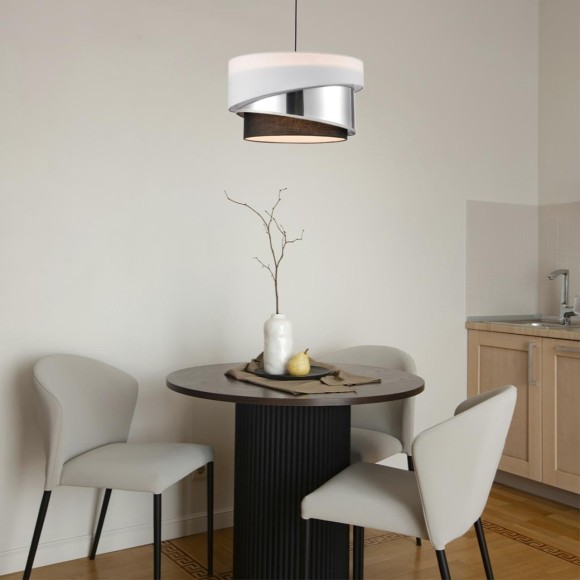 8040/3 MODERNI LN24 никель/белый/серебро/черный, металл/текстиль Подвесной светильник Е27 3*60W 220V INDIRA 8040/3 MODERNI LN24 никель/белый/серебро/черный, металл/текстиль Подвесной светильник Е27 3*60W 220V INDIRA