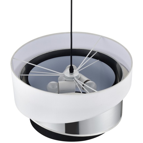 8040/3 MODERNI LN24 никель/белый/серебро/черный, металл/текстиль Подвесной светильник Е27 3*60W 220V INDIRA 8040/3 MODERNI LN24 никель/белый/серебро/черный, металл/текстиль Подвесной светильник Е27 3*60W 220V INDIRA