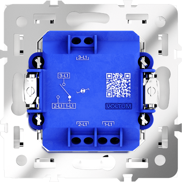 Проходной переключатель встраиваемый VOLTUM S70 одноклавишный с подсветкой 10А, (кашемир)