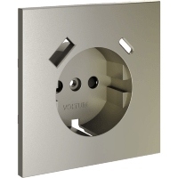 Накладка для розетки с заземлением и защитными шторками, с USB A+C, S70 (шелк)