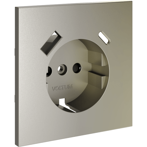 Накладка для розетки с заземлением и защитными шторками, с USB A+C, S70 (шелк)