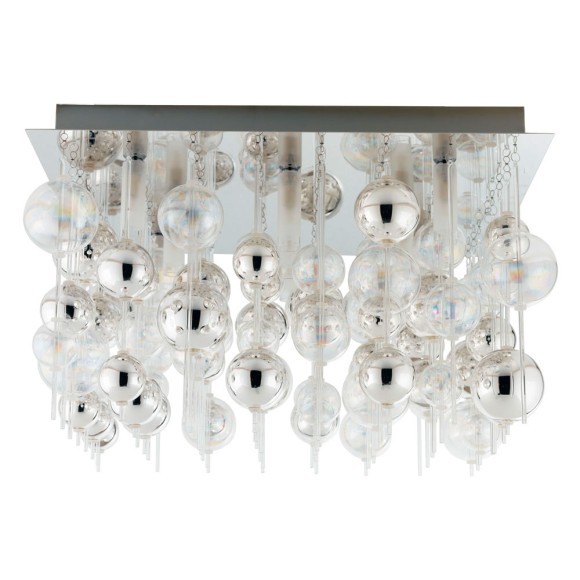 89159 EGLO MORFEO Настенно-потолочный светильник с 9 лампами G9, 360Вт, хромированный, стекло