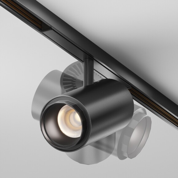 Maytoni EXILITY X TR244-4-12WTW-DSZ-B Трековый светодиодный черный магнитный SMART светильник цилиндр диаметром 5.5см, с полным управлением по Zigbee 3.0 и рег. угла рассеивания, LED 12Вт 2700-6000K 1290Лм CRI90 10-45° IP20 48В