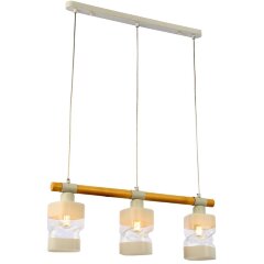 SLE114503-03 Светильник подвесной Белый, Светлое дерево/Белый, Прозрачный E27 3*60W ABIRITTO SLE114503-03 Светильник подвесной Белый, Светлое дерево/Белый, Прозрачный E27 3*60W ABIRITTO