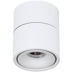 Eglo Bohoyo 901043 Накладной/встраиваемый поворотный LED-спот в стиле минимализм, 8 Вт, 220В, 3000К, 1000 лм, CRI90, IP20, белый алюминий и прозрачный пластик, диаметр 100 мм, высота 110 мм, врезное 85 мм, высота встр. 45 мм