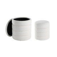 424125 AMPAHAKA Пуф комплект из 2 шт. полиэстер белый H445 Ø400