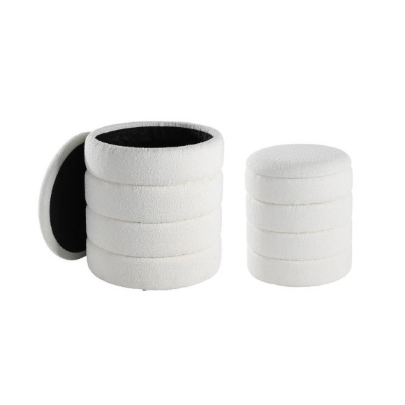 424125 AMPAHAKA Пуф комплект из 2 шт. полиэстер белый H445 Ø400 424125 AMPAHAKA Пуф комплект из 2 шт. полиэстер белый H445 Ø400
