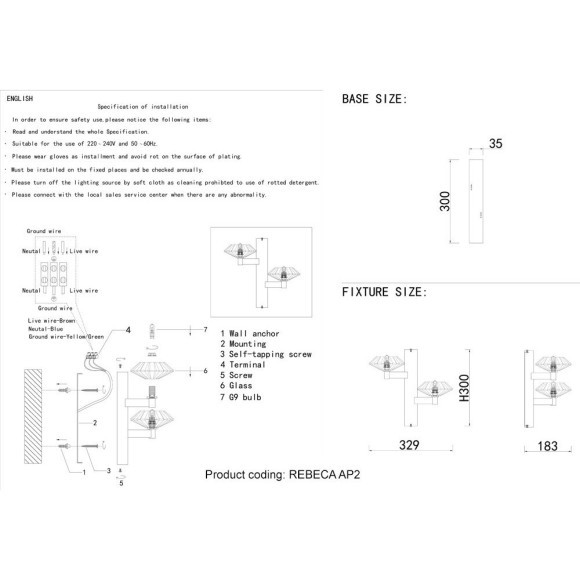 Бра Crystal Lux REBECA AP2 NICKEL Бра Crystal Lux REBECA AP2 NICKEL