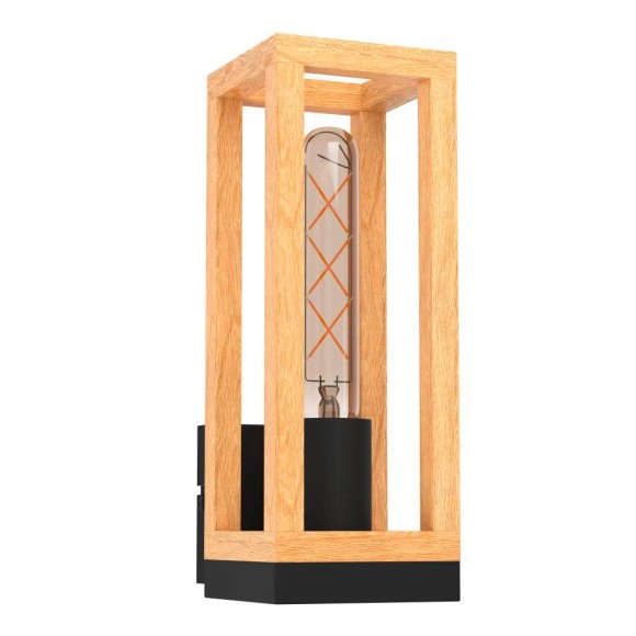 43745 Бра NAFFERTON, 1Х40W, E27, L100, H280, A125, сталь, черный/дерево, коричневый 43745 Бра NAFFERTON, 1Х40W, E27, L100, H280, A125, сталь, черный/дерево, коричневый