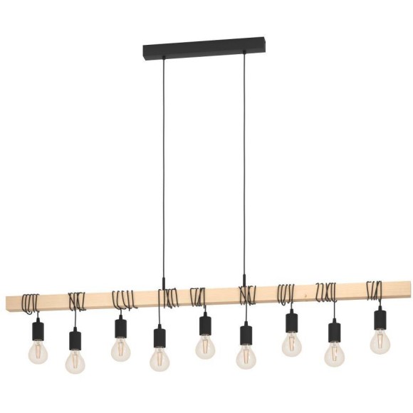 44099 Подвес TOWNSHEND, 9х60W(E27), L1500, B100, H1100, сталь, дерево, черн, коричн