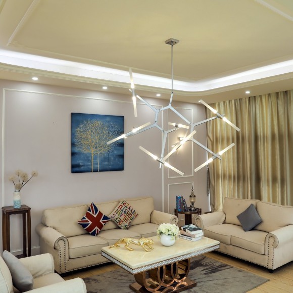 SL947.102.14 Люстра потолочная ST-Luce Серебристый/Белый G9 14*5W LACONICITA