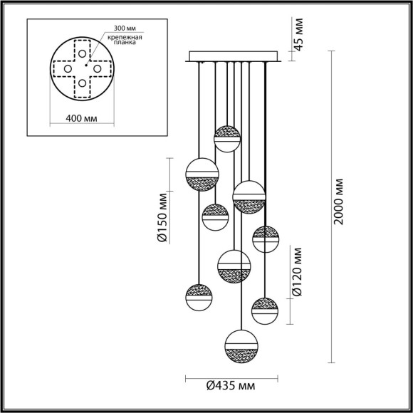 Люстра каскадная ODEON LIGHT RONI 5037/84L Люстра каскадная ODEON LIGHT RONI 5037/84L