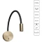 Arte Lamp Asta A5879AP-1SG Настенный современный, черно-золотой, минималистичный светодиодный светильник-бра с гибкой резиновой ножкой и выключателем на основании, LED 5Вт 3000K 300Лм CRI90 24° IP20 220В