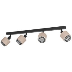 43659 Спот ROSLEY, 4x40W(E14), сталь, черный, текстиль, натуральный