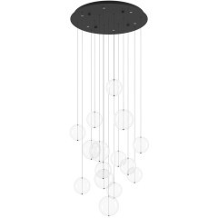390333 Люстра диммируемая ESPARDELLO, 6X5,4W (LED), 3000K, 3060lm, Ø580, сталь, черный/стекло, прозрачный