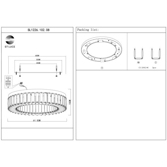 SL1226.102.08 Люстра потолочная ST-Luce Никель/Прозрачный E14 8*40W Rifrazio