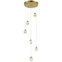 SL6114.203.06 Светильник подвесной ST-Luce Золотистый/Прозрачный LED 6*3W 3000K CASCATO