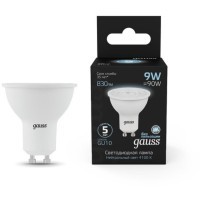 101506209 Комплект из 10 светодиодных ламп Gauss Софит 9W 830Lm 4100K GU10