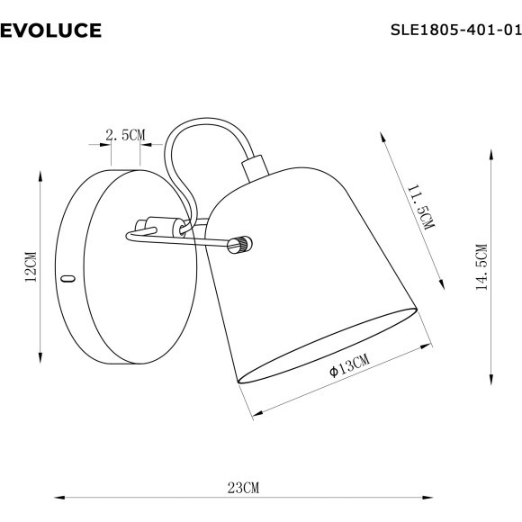 SLE1805-401-01 Светильник настенный Черный/Черный E27 1*40W BLANK
