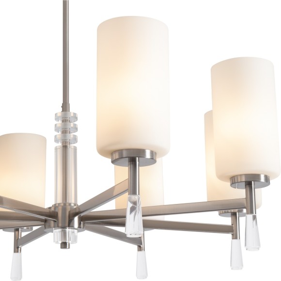Люстра потолочная с белыми стеклянными плафонами, лампы Е27 8шт Freya Chic FR2031PL-08N Люстра потолочная с белыми стеклянными плафонами, лампы Е27 8шт Freya Chic FR2031PL-08N