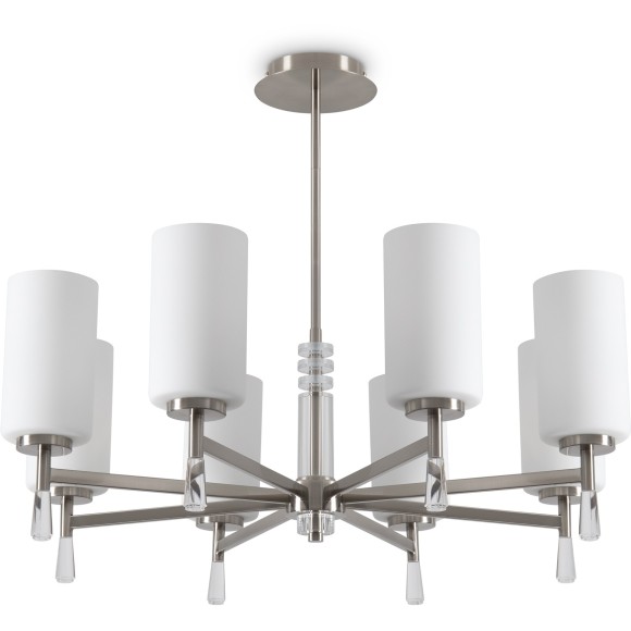 Люстра потолочная с белыми стеклянными плафонами, лампы Е27 8шт Freya Chic FR2031PL-08N Люстра потолочная с белыми стеклянными плафонами, лампы Е27 8шт Freya Chic FR2031PL-08N