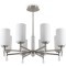 Люстра потолочная с белыми стеклянными плафонами, лампы Е27 8шт Freya Chic FR2031PL-08N