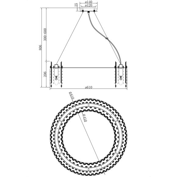 Подвесная люстра хрустальная Rocio MOD036PL-12N