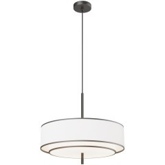 Люстра подвесная с черным основанием и белым тканевым плафоном, 5 ламп Е27, Maytoni Bergamo MOD613PL-05W Люстра подвесная с черным основанием и белым тканевым плафоном, 5 ламп Е27, Maytoni Bergamo MOD613PL-05W