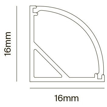 Алюминиевый профиль накладной 16x16 R ALM008S-2M
