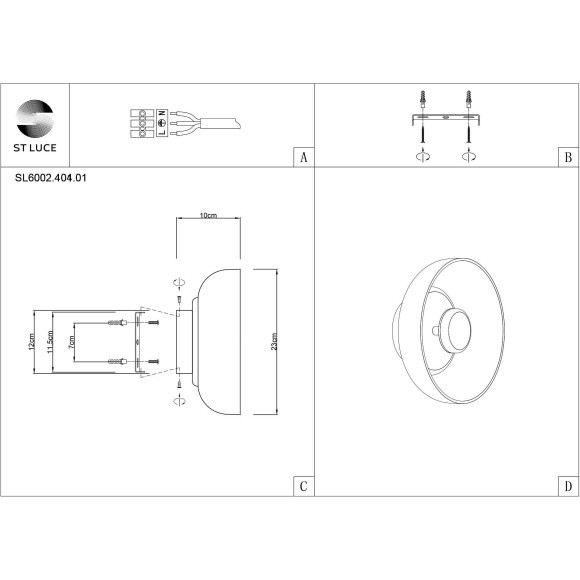 SL6002.401.01 Светильник настенный ST-Luce Черный/Дымчатый LED 1*7W 4000K LAZIO