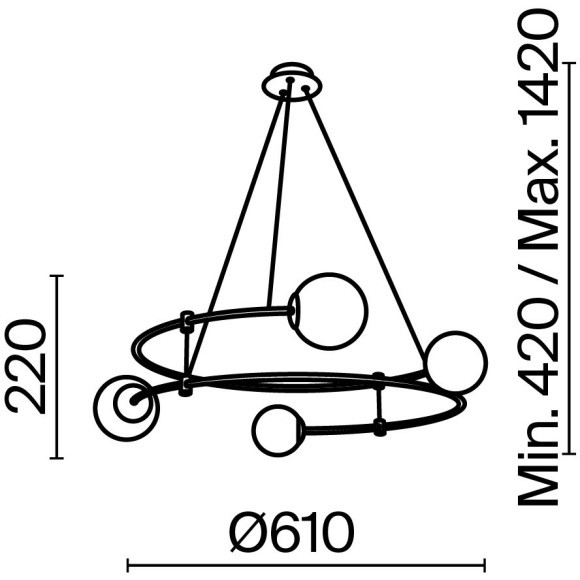 Подвесной светильник Maytoni MOD317PL-04G Balance под лампы 4xG9 40W