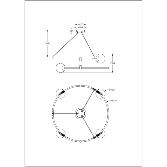 Подвесной светильник Maytoni MOD317PL-04G Balance под лампы 4xG9 40W
