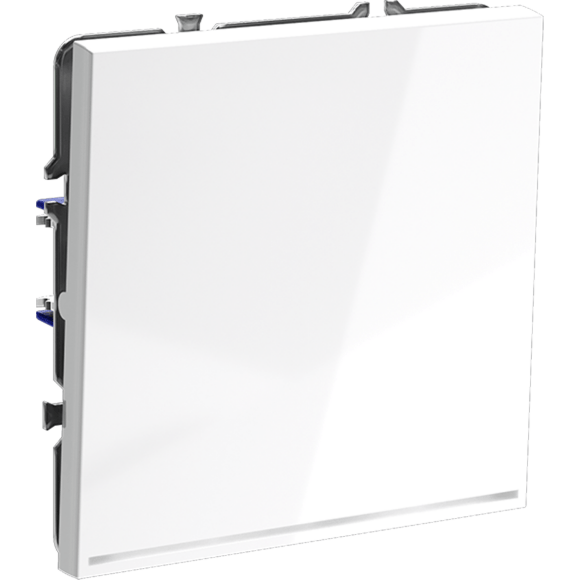 Проходной переключатель встраиваемый VOLTUM S70 одноклавишный с подсветкой 10А, (белый глянцевый)