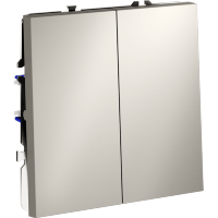 Проходной переключатель встраиваемый VOLTUM S70 двухклавишный 10А, (кашемир)