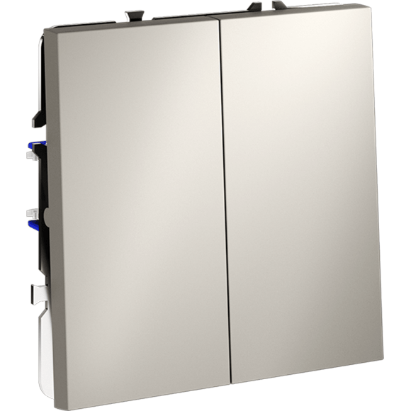 Проходной переключатель встраиваемый VOLTUM S70 двухклавишный 10А, (кашемир)