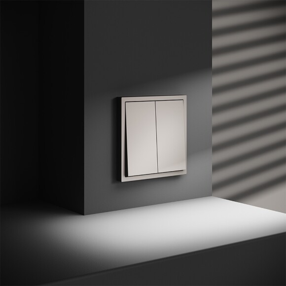 Проходной переключатель встраиваемый VOLTUM S70 двухклавишный 10А, (кашемир)