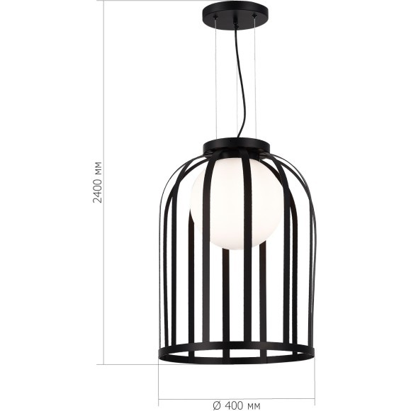 SL6129.403.01 Светильник подвесной ST-Luce Черный/Белый E27 1*60W NORDIC
