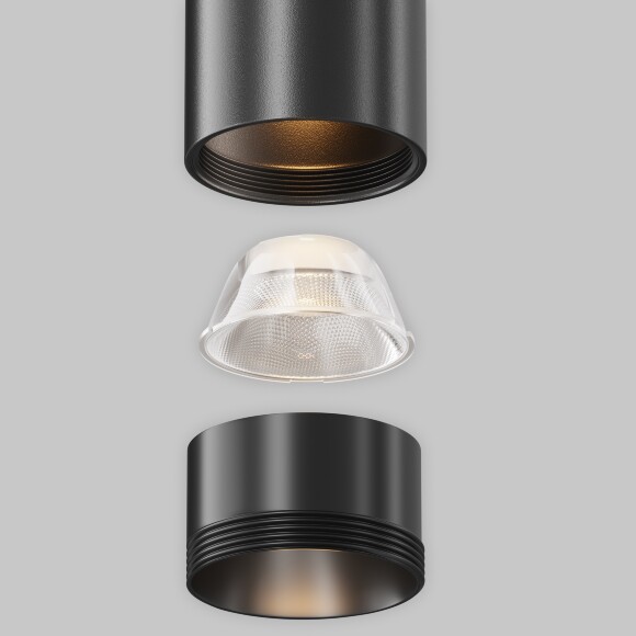 Maytoni Exility X TR245-7W3K-B Трековый светодиодный черный магнитный подвесной светильник цилиндр диаметром 3 см, с DIP переключателем группы включения на корпусе, LED 7Вт 3000K 640Лм CRI90 36° IP20 48В