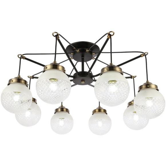 SLE110302-08 Светильник потолочный Черный, Бронза/Прозрачный, Белый E27 8*60W STRICCE