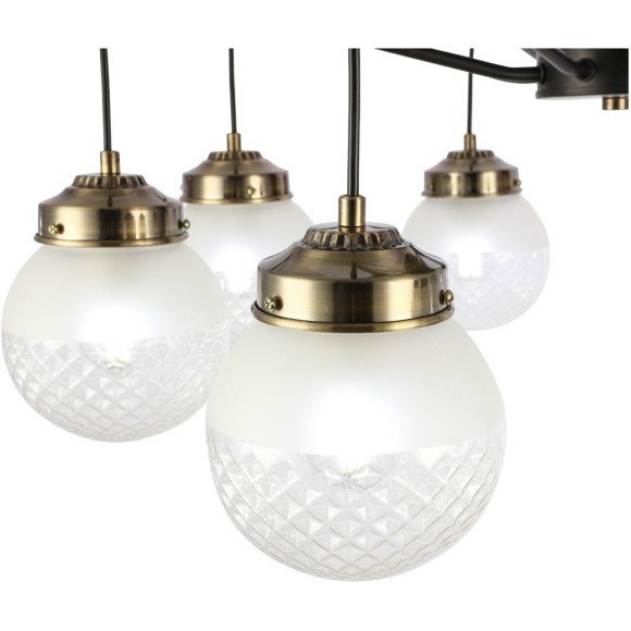 SLE110302-08 Светильник потолочный Черный, Бронза/Прозрачный, Белый E27 8*60W STRICCE