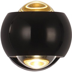SY5707 LUSSOLE ЭВЕРЕТ черное настенное бра, LED 6 Вт, 4000 К, 540 Лм, IP20, металлический корпус, прозрачный стеклянный плафон